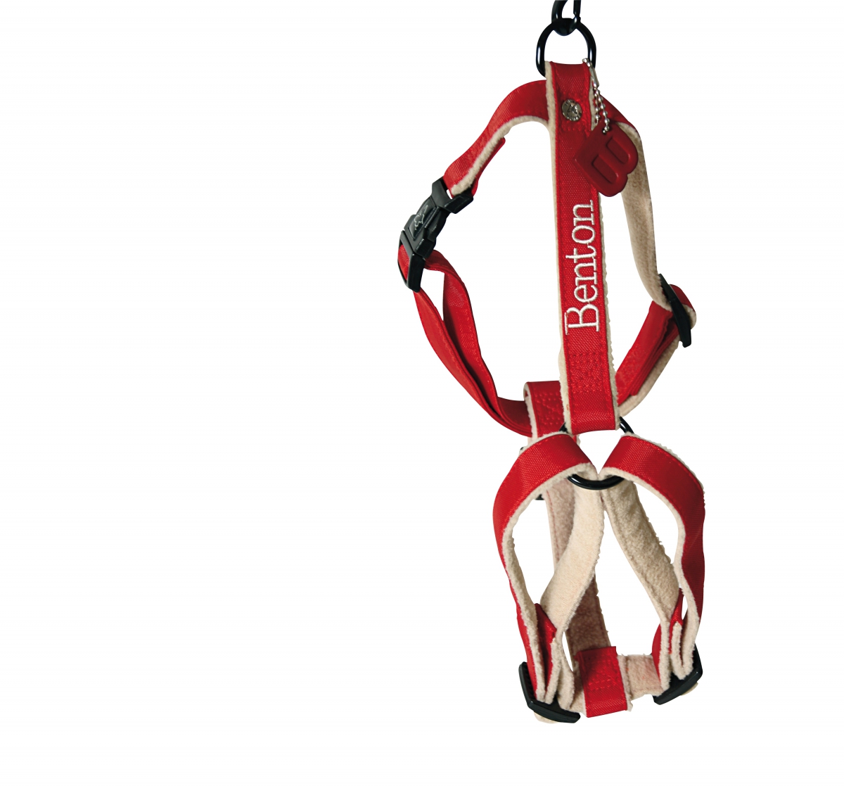 Harnais De Conduite Cheval Aces Equine - Nylon Noir Et Rouge - Rembourré - Style Anglais - Pour Chariot Ou Calèche