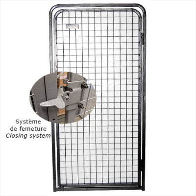 Panneau avec porte pour chenil modulable - T80 - gris