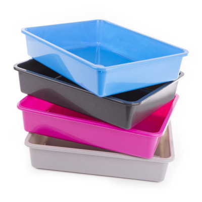 Bac à litière sans rebord en plastique - 22L - multicolore