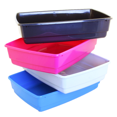 Bac à litière sans rebord en plastique - 22L - multicolore