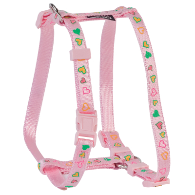 Harnais en nylon - Love City - 22/30cm - 1cm - rose