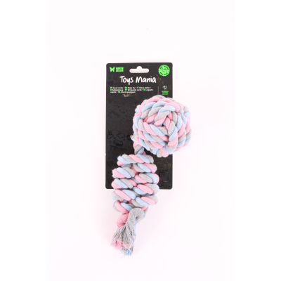 Balle avec corde - Classique - 25cm - multicolore