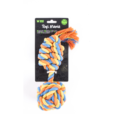 Balle avec corde - Classique - 25cm - multicolore