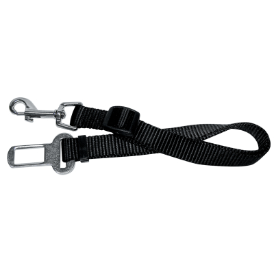 Laisse avec boucle pour ceinture de sécurité - 45/70cm - noir