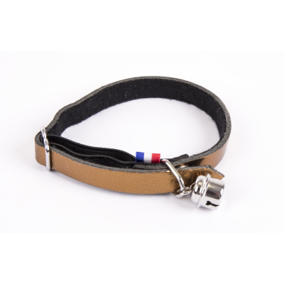 Laisse chaîne avec poignée cuir pour chien - rouge - diam 2mm larg 12mm Long 100cm