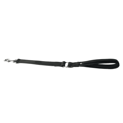 Laisse en cuir - Super confort clouté - 30/55cm - 3cm - noir