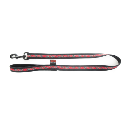 Laisse en nylon - Benton - 1m - 2.5cm - rouge/noir