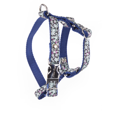 Harnais en nylon - Fleurs - S - bleu