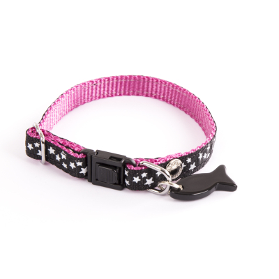 Nylon Collar for Cat - Star - Black