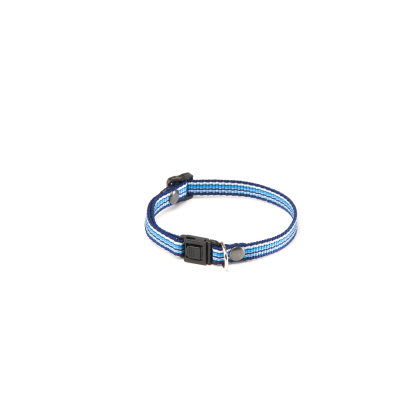 Collier chat en nylon - Bayadere - 15/25cm - 1cm - bleu