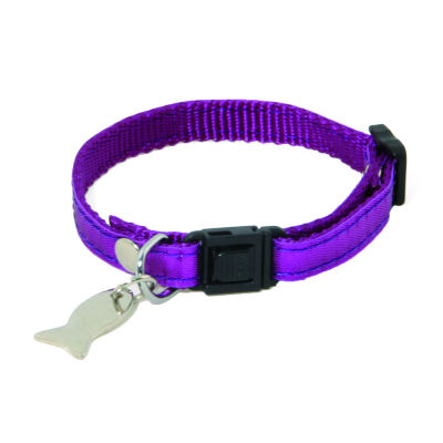 Collier chat en nylon - Disco - 17/27cm - violet