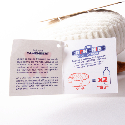 Camembert en peluche - Les  Frenchies - blanc