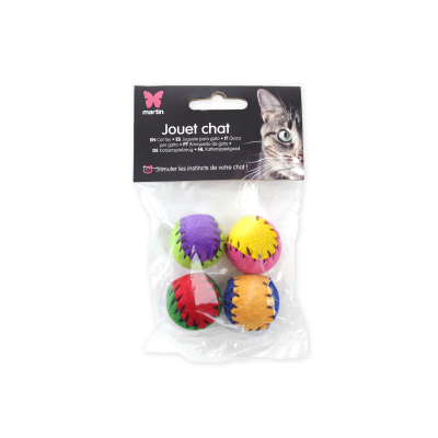 Balle en feutrine avec grelot interne pour chat - multicolore