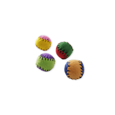 Balle en feutrine avec grelot interne pour chat - multicolore