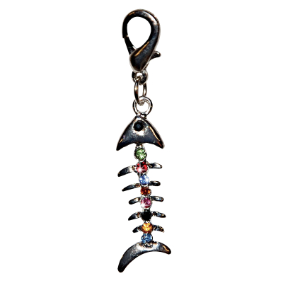 Pendantif de collier - poisson strass - 4cm - multicolore