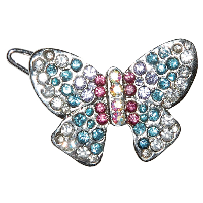 Barette - Papillon strass - multicolore