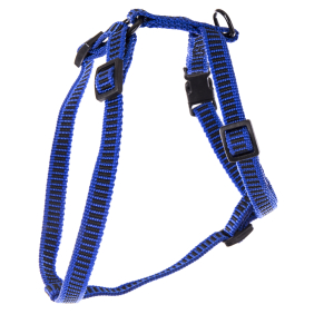 Harnais faux uni réglable en nylon - 25/35cm - 1cm - bleu marine