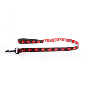 Laisse Confort en nylon - Paquerettes - <100cm - 2.5cm - noir