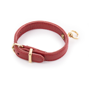 Collier en cuir - Agneau - 2.5cm - rouge