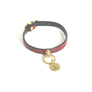 Collier en tpu - Granité vernis - 10/25cm - rouge