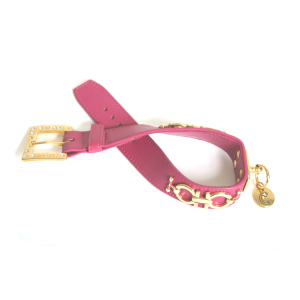 Collier en cuir - Déco - Rose