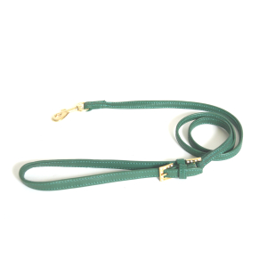 Laisse en cuir - Cuir agneau - 1m - Vert