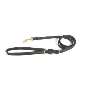 Laisse en cuir - Cuir agneau - 1m - Noir