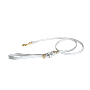Laisse en cuir - 100cm - 1.2cm - Argent