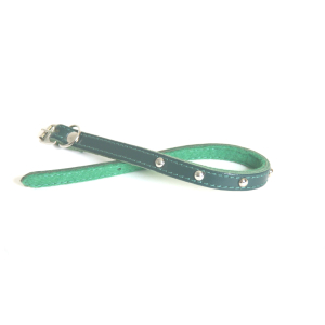 Collier en cuir - Feutrine et clou - S - Vert
