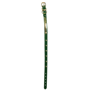 Collier en cuir - Feutrine et clou - S - Rouge
