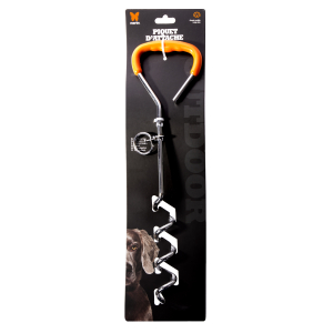 Piquet d'attache en métal - Grand modèle - 46cm - gris