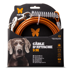Câble d'attache en métal avec ressort - 9m - gris