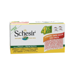 Schesir poulet jambon chien en gelée multipack - 4x85g