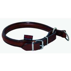 Collier en cuir - Bombé - marron