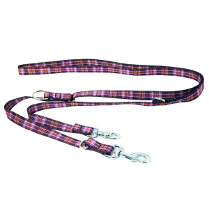 Multiposition nylon leash - Chili bamboo - 2.20m - 2cm - purple