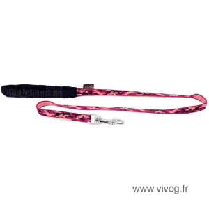 Laisse en nylon - Chrys - 1m - 1.4cm - rose