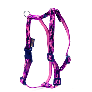 Harnais en nylon - Camouflage - 36/56cm - 1.4cm - rose