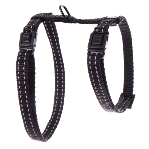 Harnais chat en nylon - Flash - 35/50cm - 1cm - noir