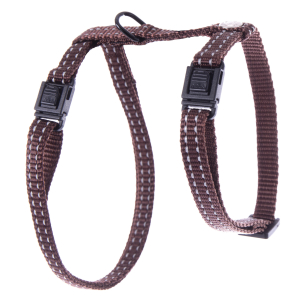 Harnais chat en nylon - Flash - 35/50cm - 1cm - marron