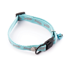 Collier chat en nylon - Fluo fish - 20/30 cm - 1cm - turquoise