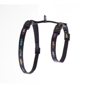 Harnais chat en nylon - Frimousse - 35/50cm - 1cm - noir