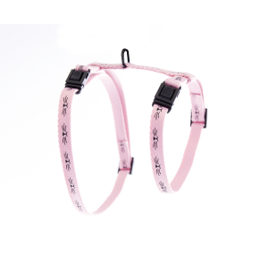 Harnais chat en nylon - Frimousse - 35/50cm - 1cm - rose