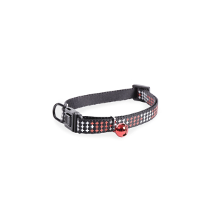 Collier chat en nylon - Croix - 20/30cm - 1cm - rouge