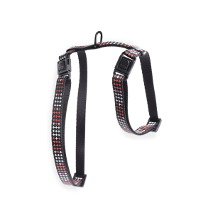Harnais chat en nylon - Croix - 35/50cm - 1cm - rouge