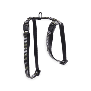 Harnais chat en nylon - Croix - 35/50cm - 1cm - vert