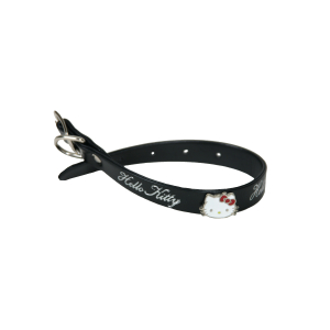 Collier en cuir - Hello Kitty  - <30cm - 1.5cm - noir