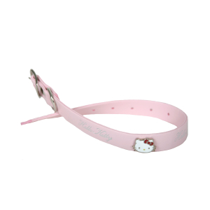 Collier en cuir - Hello Kitty  - <40cm - 2cm - rose