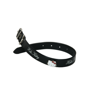 Collier en cuir - Hello Kitty  - <40cm - 2cm - noir