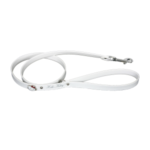 Laisse en cuir  - Hello Kitty - 1m - 1.5cm - blanc
