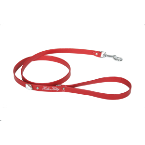 Laisse en cuir - Hello Kitty - 1m - 1.5cm - rouge